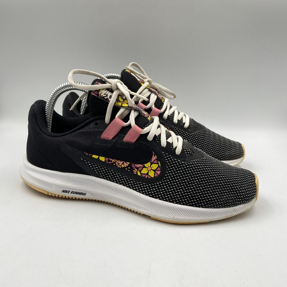 Nike Downshifter Run Fast Shoes Womens Size 7.5 Black‎ Floral Running BQ9263-001